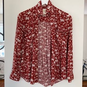Maeve button up animal print shirt